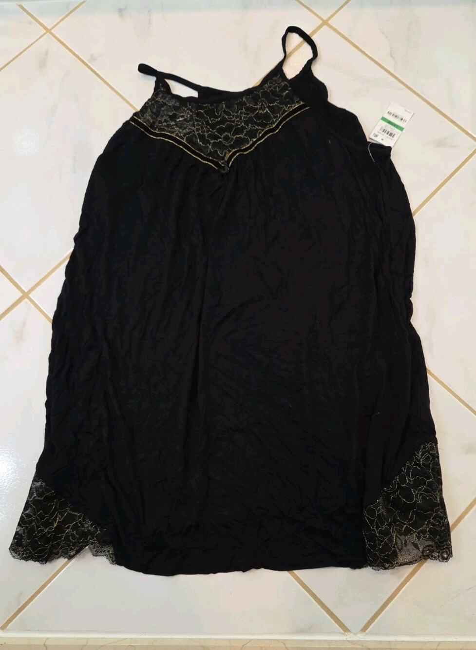 INC CONCEPTS WOMEN'S SHORT LACE TRIM NIGHT GOWN LARGE